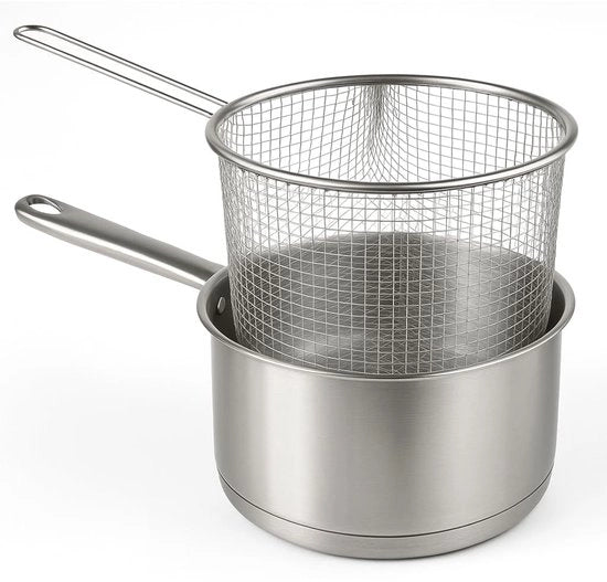 Pentola Professionale in Acciaio Inox - Ø 16 cm - Pentola Induzione - Pentola per Latte - Ideale per Piccole Cotture