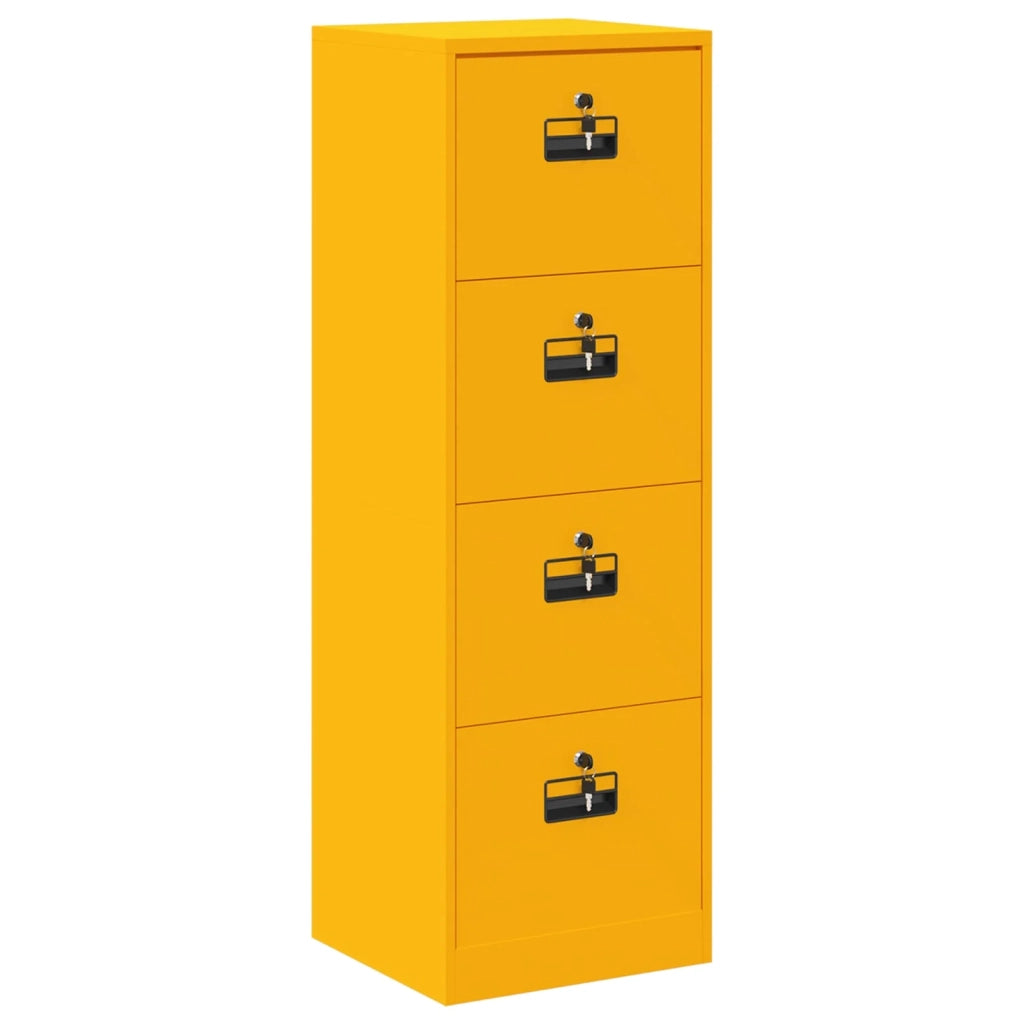 Armadio per File con cassetto Giallo senape 45,5 x 42 x 139 cm