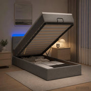 Letto Ottomano con Materasso e LED Grigio Chiaro 100 x 200 cm 3456884
