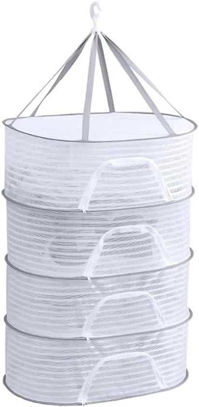 Droognet 4 strati appeso con chiusura a raccatto - 50 × 70 cm - stendardo pieghevole per fiori, semi, pesci, piante e verdure