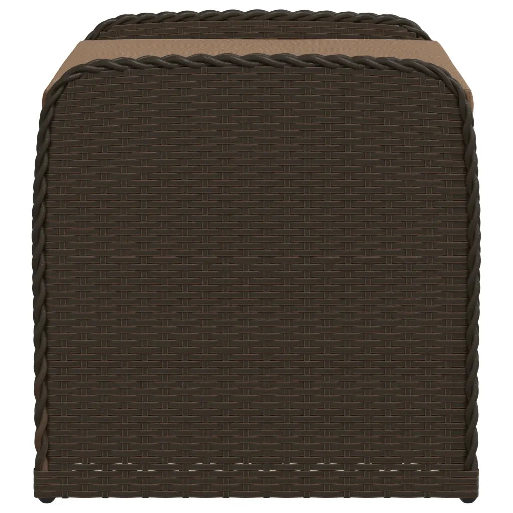 Cassapanca con Cuscino-Baule-Panca con ContenitoreMarrone 80x51x52 cm in Polyrattan