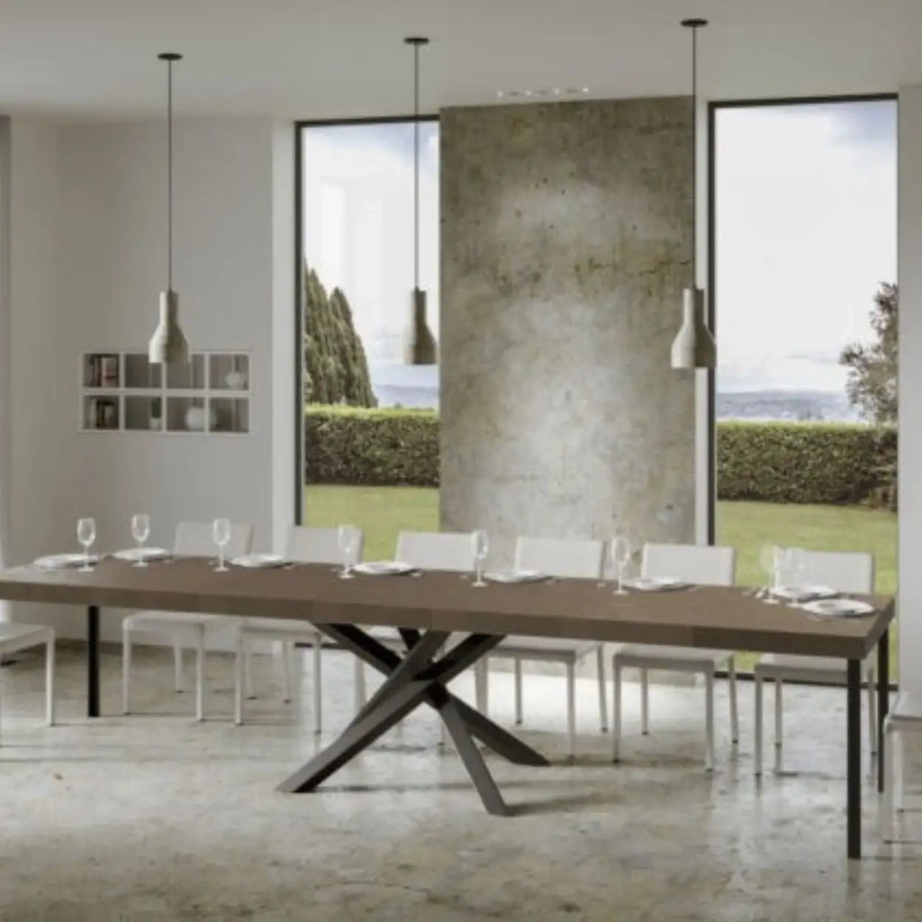 Tavolo allungabile 180/440x90 cm Volantis Premium tortora gambe antracite