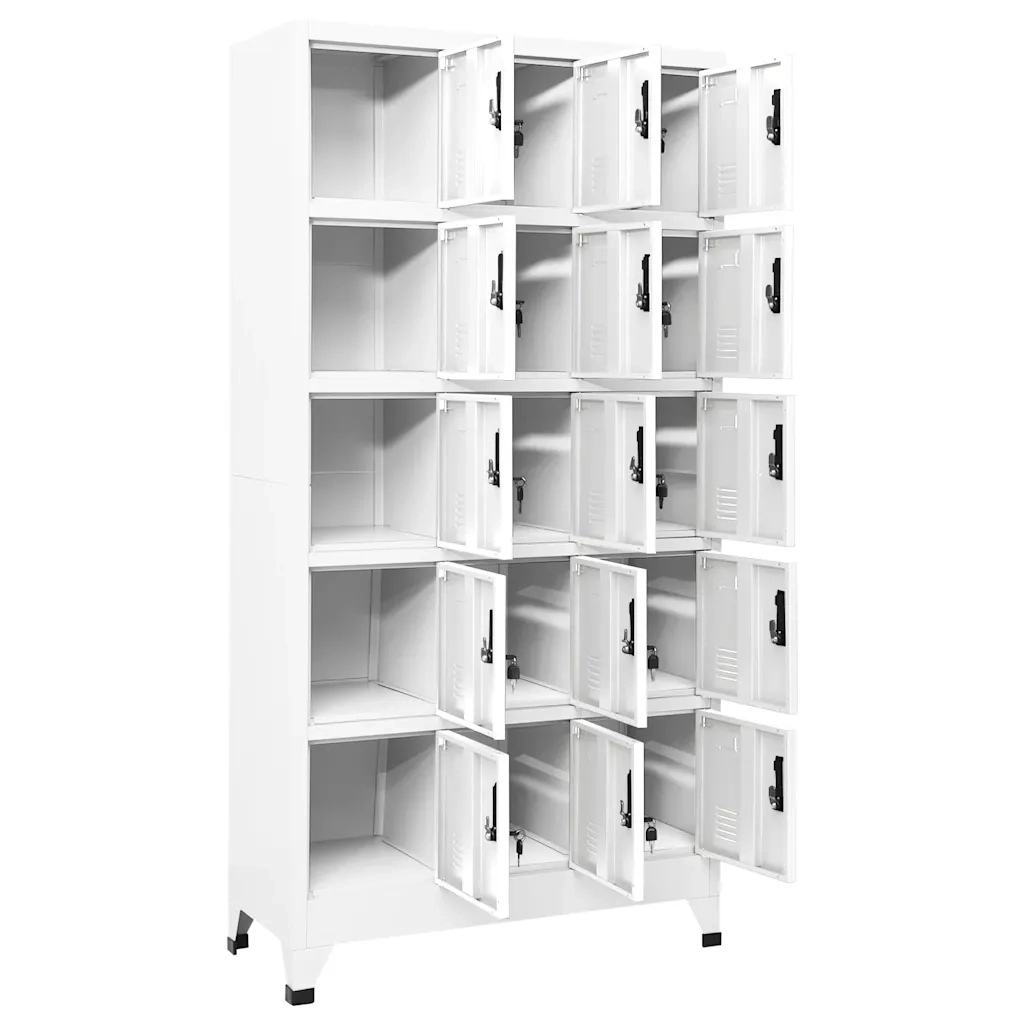 Armadietto con Serratura Bianco 90x40x180 cm in Acciaio 339820