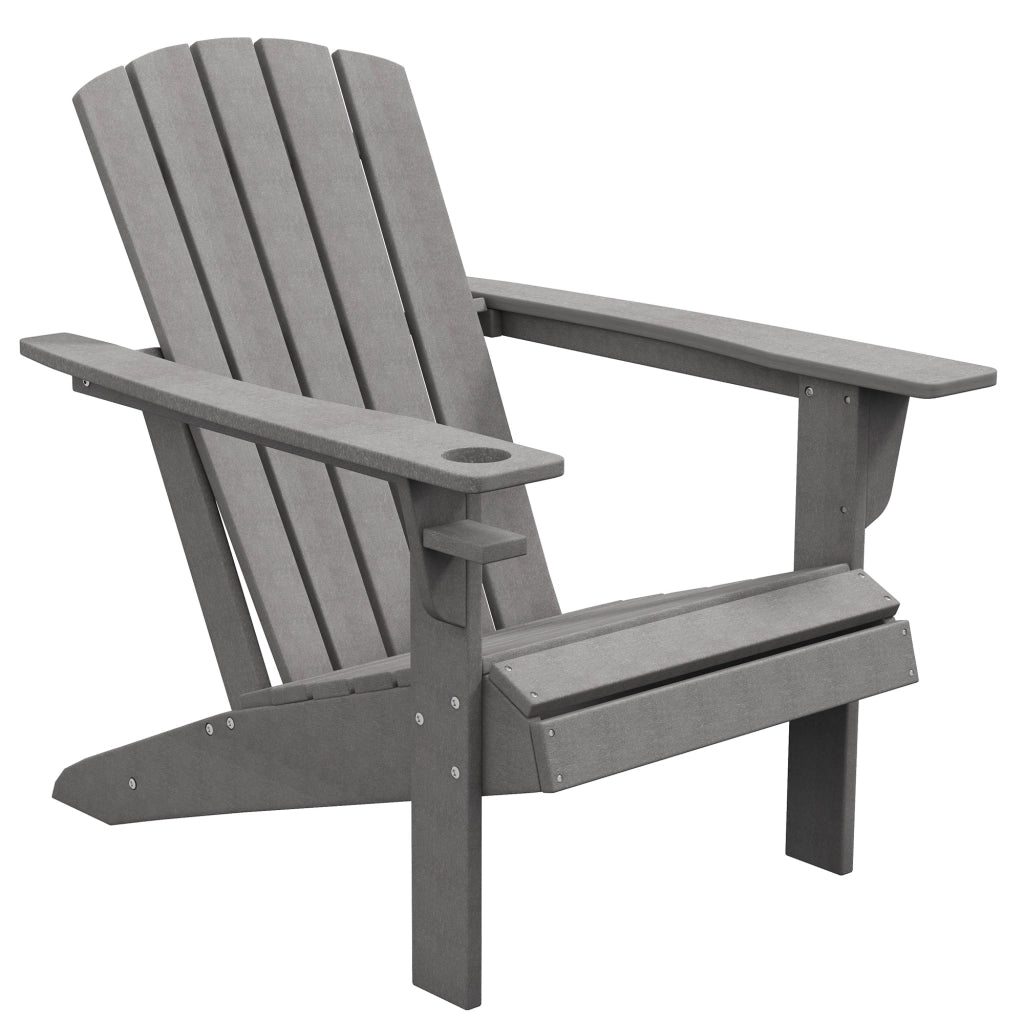 Sedia da giardino ergonomica ¨C zephmum ¨C HDPE grigio 75x87x90 cm