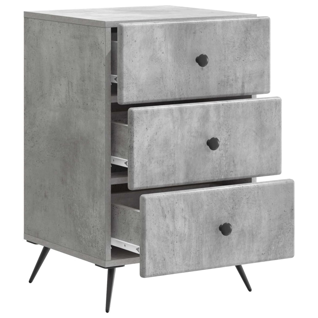 Armadio da Notte con cassetto Grigio Cemento 43 x 41 x 66,5 cm