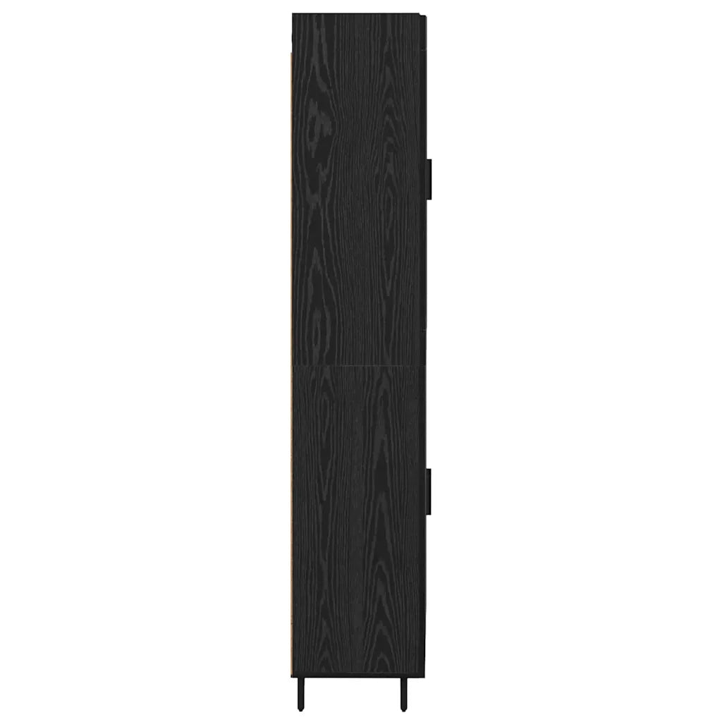 Credenza 2 pz | Madia | Buffet da pranzo | Armadio da pranzo Rovere Nero Legno multistrato