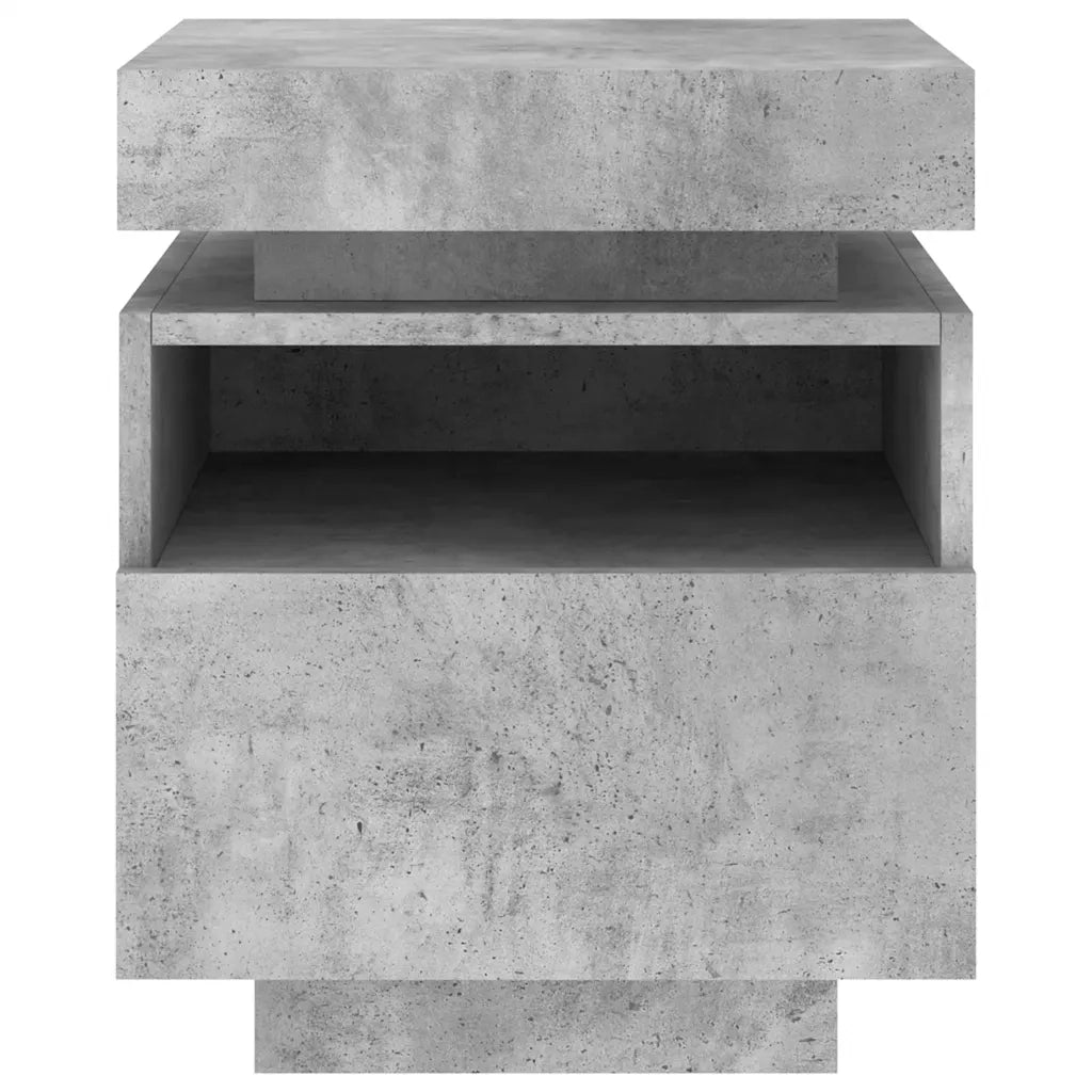 Comodini con Luci LED 2pz Grigio Cemento 40x39x48,5 cm 836791
