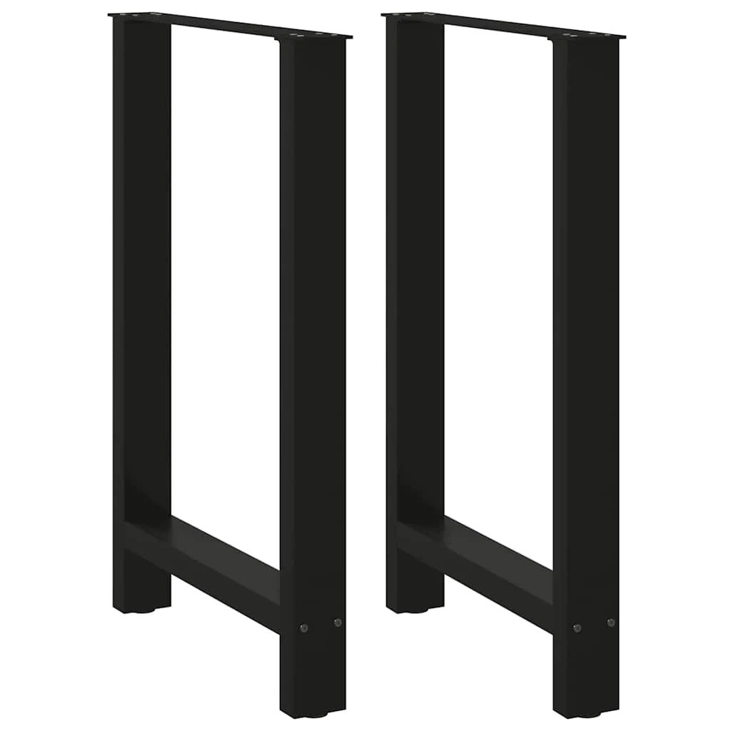 Set di 2 gambe quadrate regolabili per tavolo da bar 60 x 90 cm design moderno acciaio nero 02_0057572