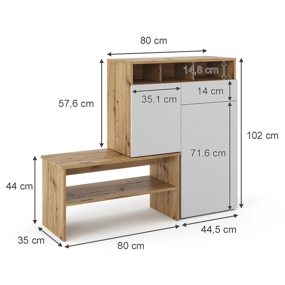 Vicco Mobile porta scarpe Marrone 124.5 x 102 cm