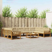 Set di divani da esterno con cuscino 10 pcs Naturale e Beige 3368201