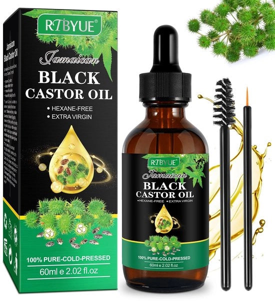 Ricinusolio 100% puro - Olio biologico di ricino giamaicano nero - Favorisce la crescita dei capelli - Rafforza le radici - Prevenzione delle rotture - Nutrizione profonda per capelli e cuoio capelluto - Olio per capelli