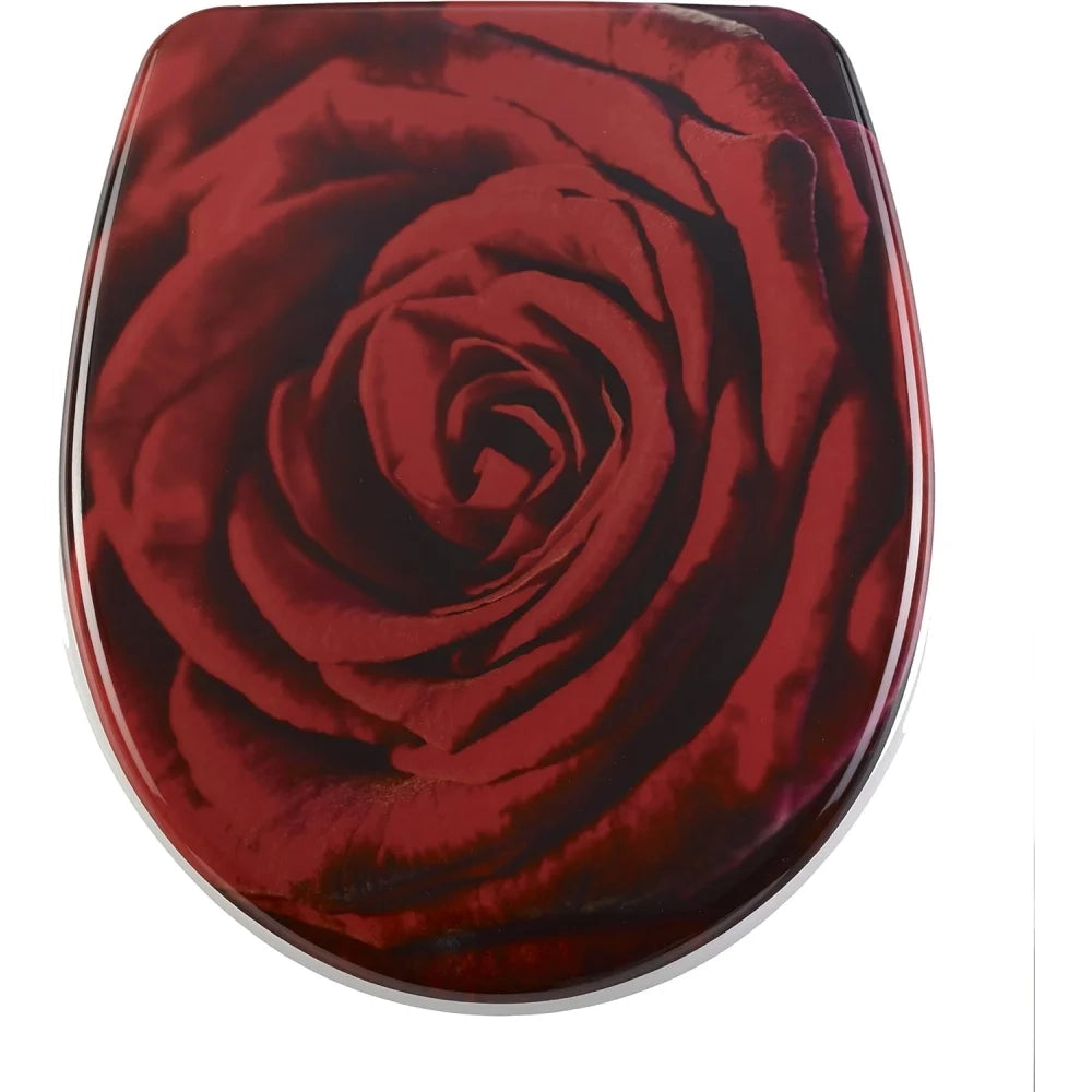 Diaqua, sedile wc, motivo: rosa, 40,5-46 x 37,5 cm, multicolore,