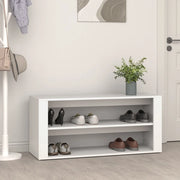Scarpiera-Scaffale per scarpe Bianca 100x35x45 cm in Legno Multistrato