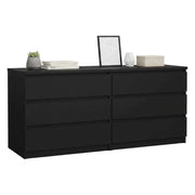 Credenza Joyce, Buffet da soggiorno, Madia da salotto, Dispensa da cucina, 154x50 h68 cm, Nero