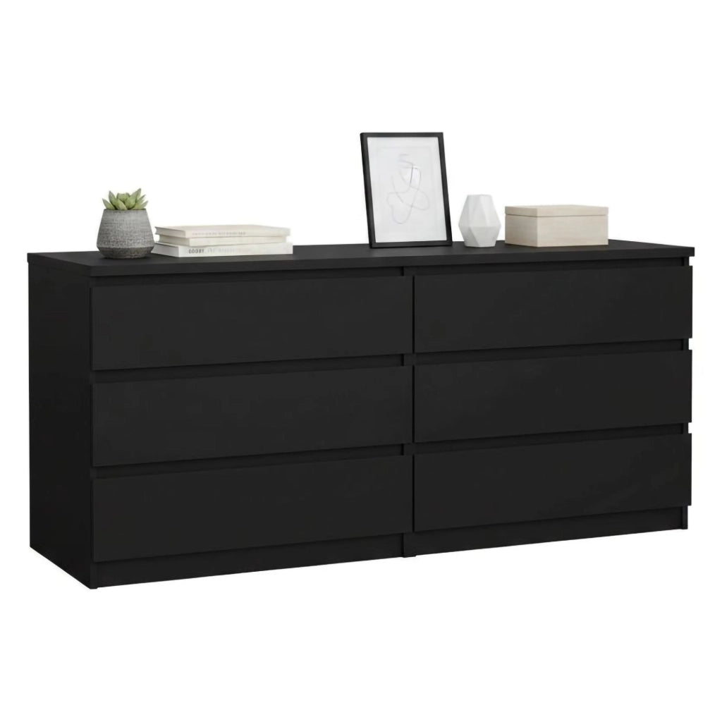 Credenza Joyce, Buffet da soggiorno, Madia da salotto, Dispensa da cucina, 154x50 h68 cm, Nero
