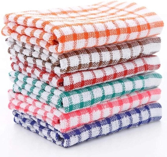 Set di 6 thedoche da cucina premium 100% cotone - assorbenti, senza pelucchi - tessuti per ristoranti.