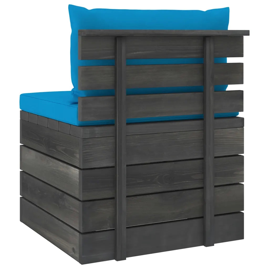 Set Divani da Giardino su Pallet 2 pz | Set Salotto da Giardino con Cuscini Massello Pino