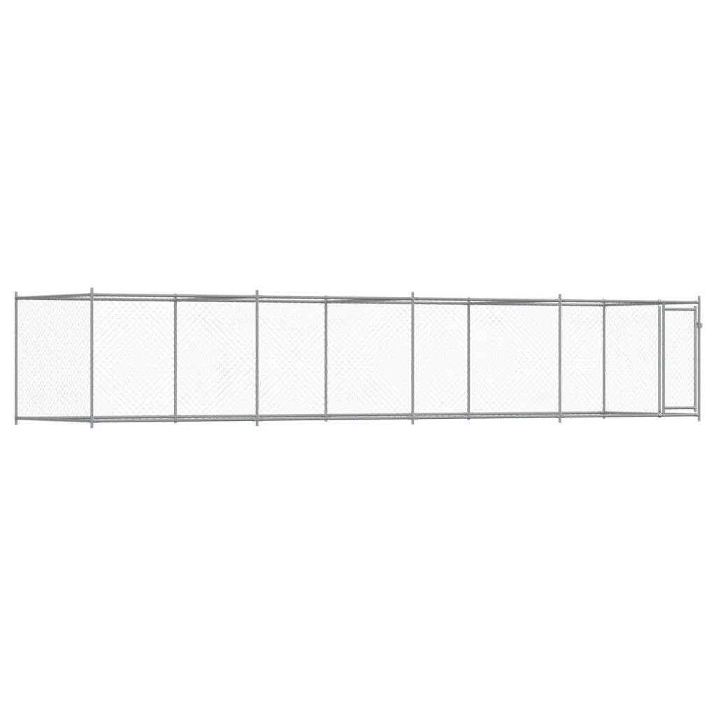 Gabbia per Cani con Porta Grigia 8x2x1,5 m in Acciaio Zincatocod mxl 110871