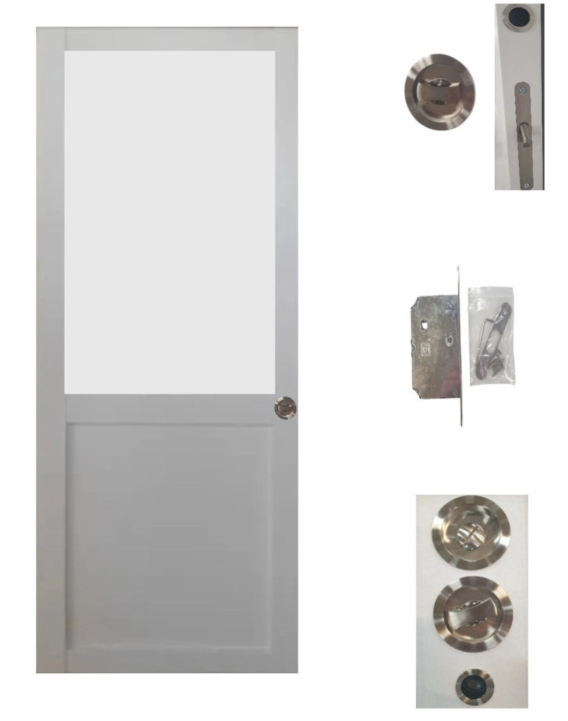 Porta Scorrevole Athena Bianca H204 x L73 + Sistema Pocket e kit di finitura inclusi senza maniglia