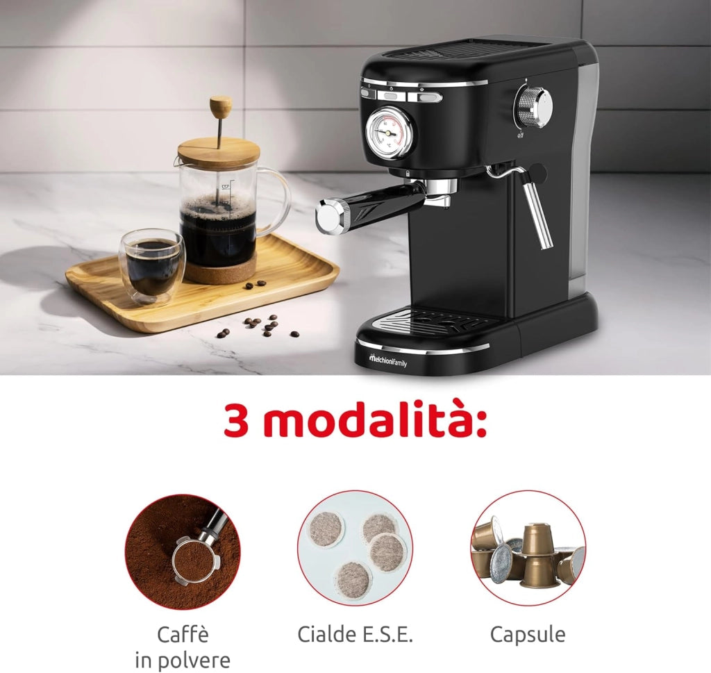 Macchina Caffe Melchioni Family Aromatica Plus 3in1 Nespresso Cialde ese Polvere