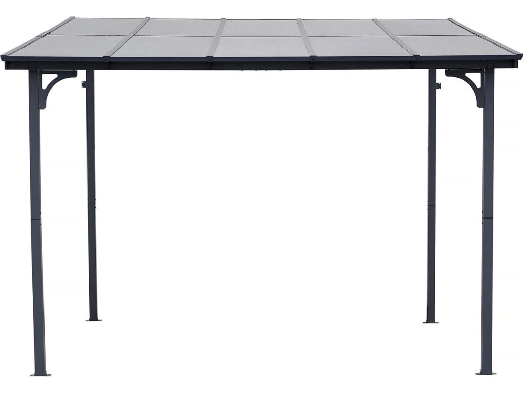 Pergola addossata "Marvin" - 3 x 3 m - 304 x 298 x 243 cm - Grigio scuro
