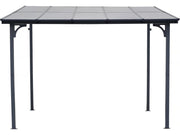 Pergola addossata "Marvin" - 3 x 3 m - 304 x 298 x 243 cm - Grigio scuro