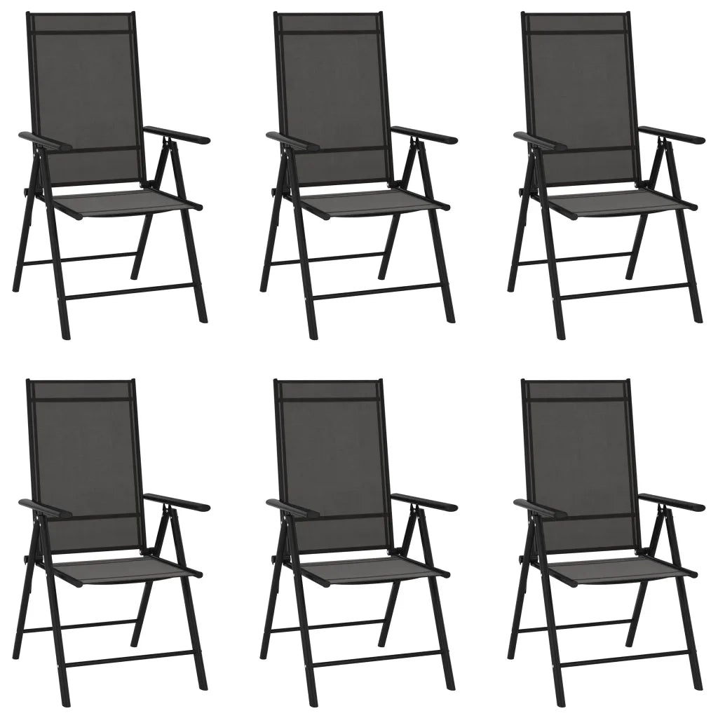 Set da Pranzo da Giardino 7 pz Nero in Alluminio 3200603