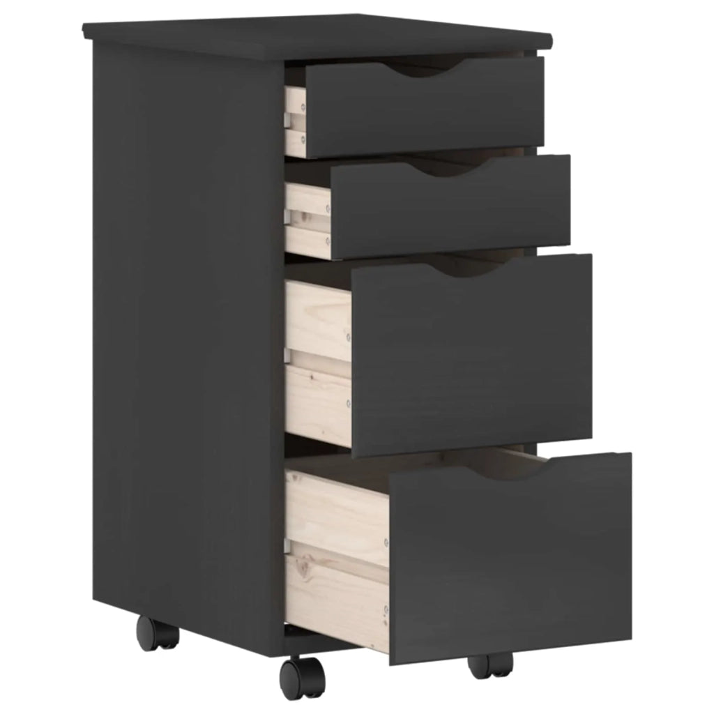 Set scrivania e mobiletto su ruote MOSS 2 pz Grigio 3438792