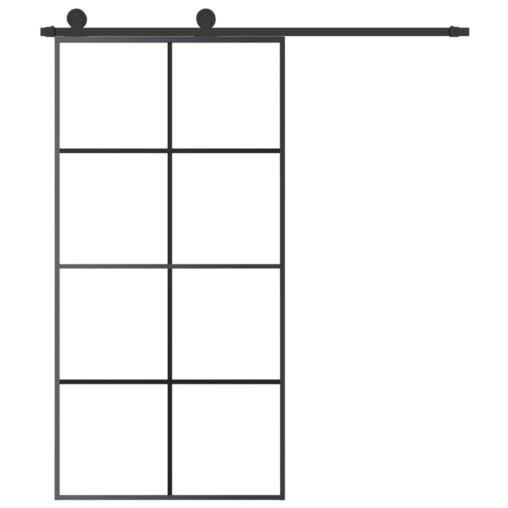 Porta Scorrevole con Ferramenta 102,5x205cm Vetro ESG Alluminio 3152143