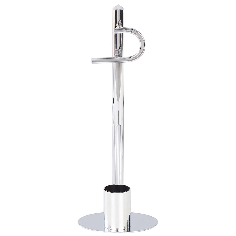 Porta Carta Igienica e Porta Scopino Acciaio argento Cromato Lucido Freestanding Accessori Bagno Moderni