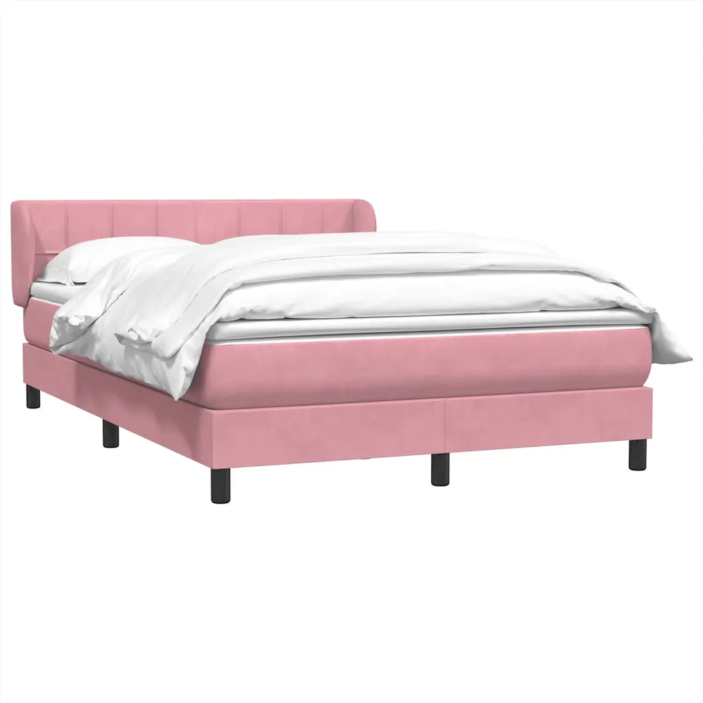 Giroletto a Molle con Materasso Rosa 140x210 cm in Velluto 3317528