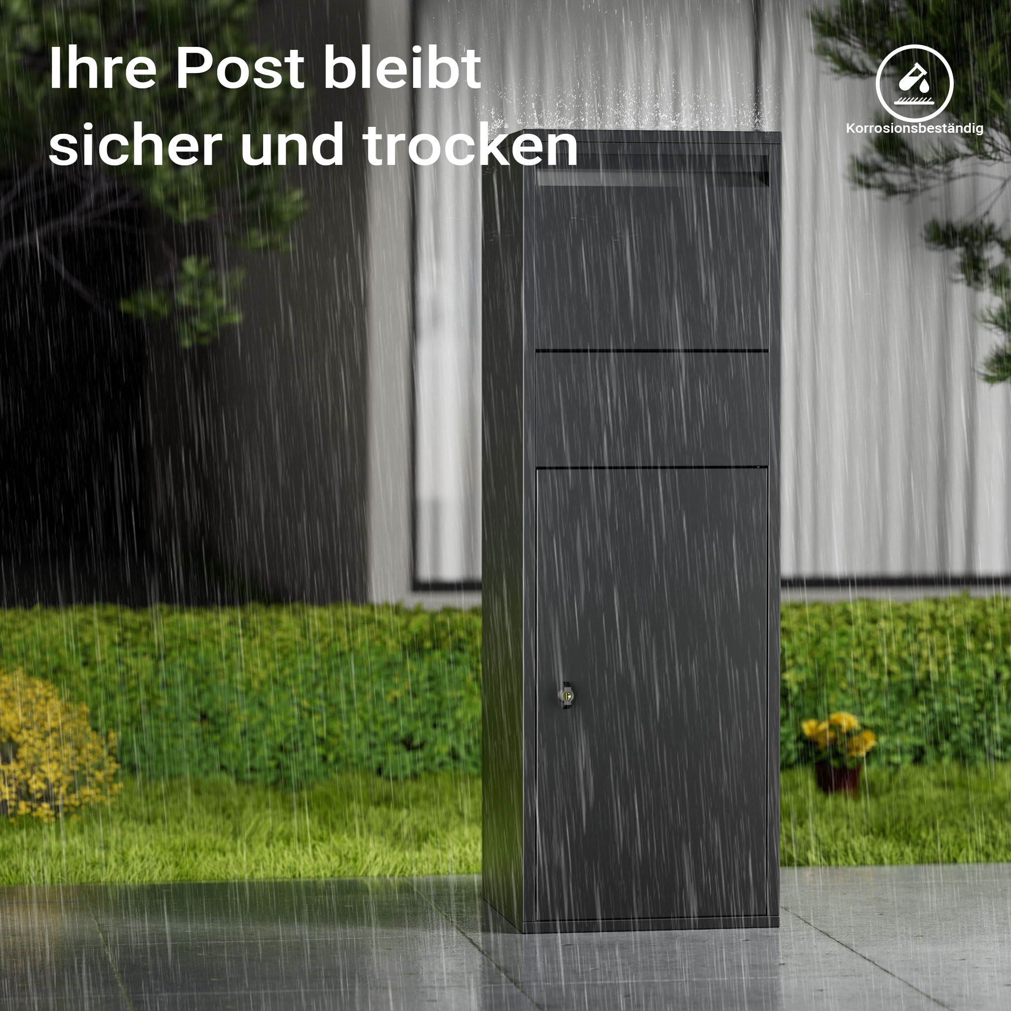 Cassetta postale portapacchi nera per pacchi medi e piccoli Parcel box