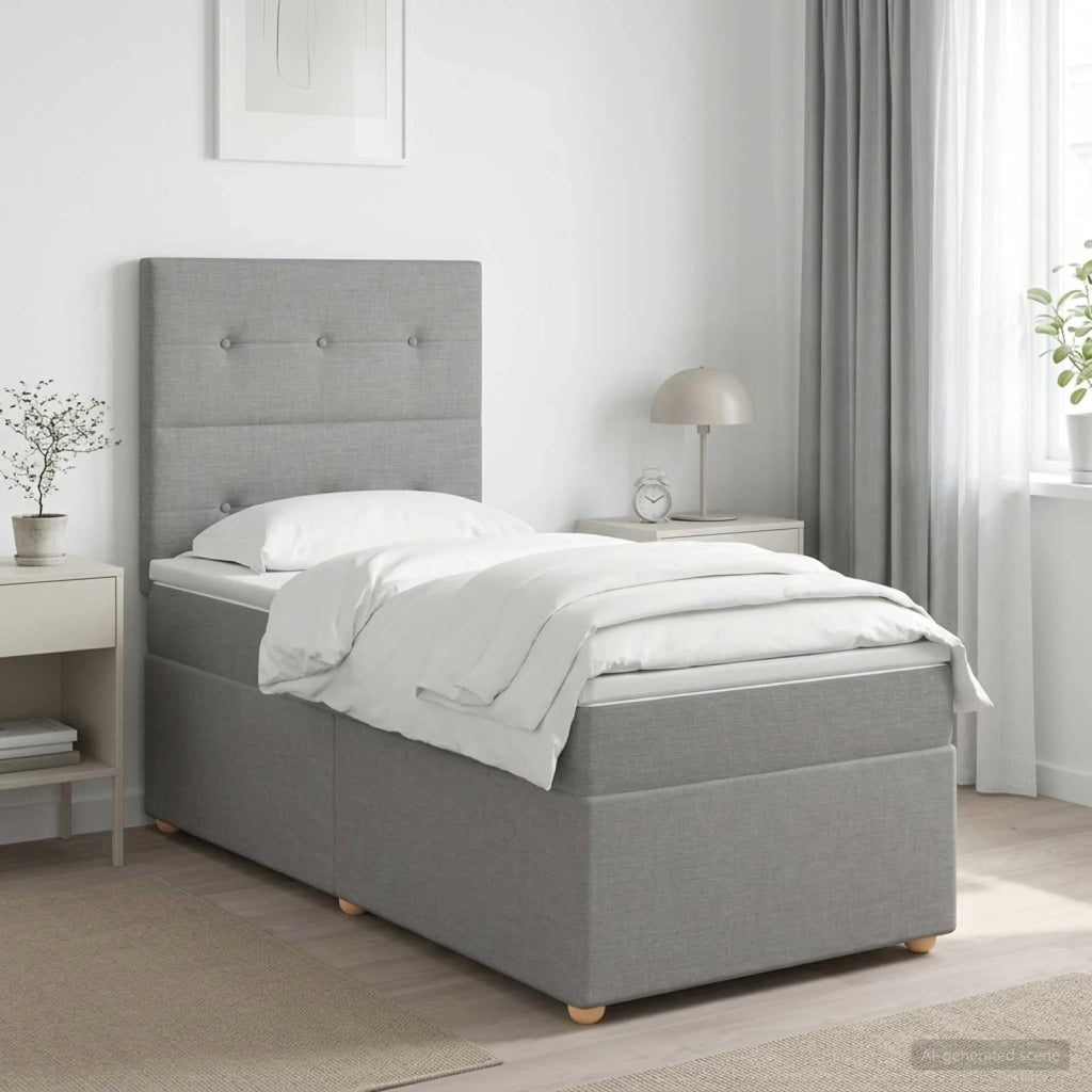 Letto box spring con materasso Grigio Chiaro 80 x 200 cm 3453753