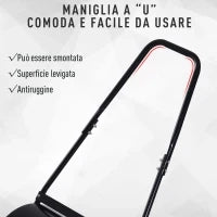 Rullo da Giardino in Metallo Impermeabile Nero, Serbatoio Fino 60 Litri (Acqua o Sabbia), 57x40x123cm