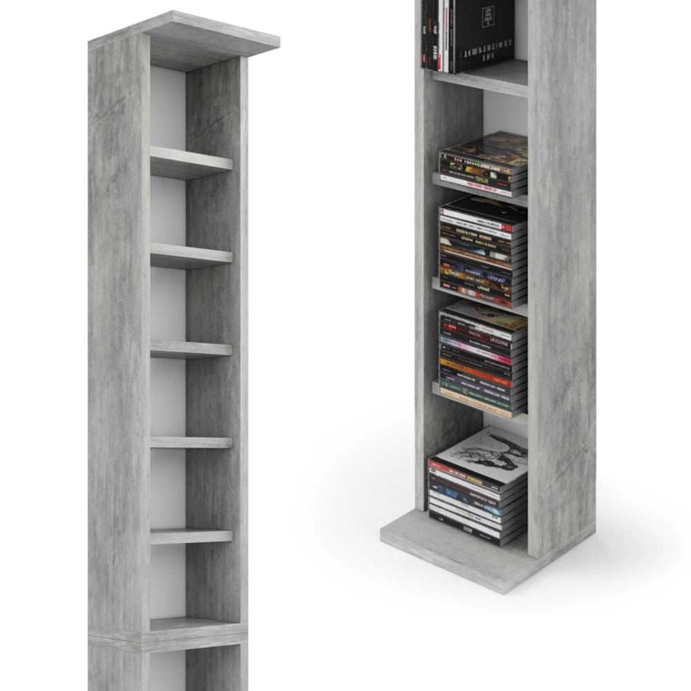 Vicco Scaffale porta cd Calcestruzzo 21 x 183.6 cm Alto