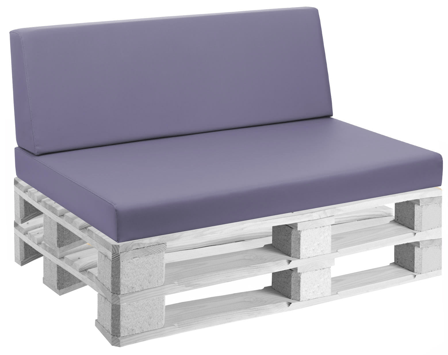 Cuscini per Pallet 120x80 cm Seduta e Schienale in Similpelle Mariotti Reforma Lilla