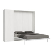 Letto a scomparsa 160 verticale Kentaro con colonna - Bianco Frassino