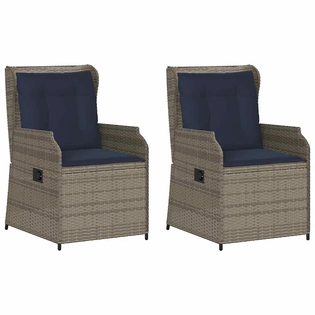 Panchina da giardino 2 pcs Grigio polyrattan 3394492