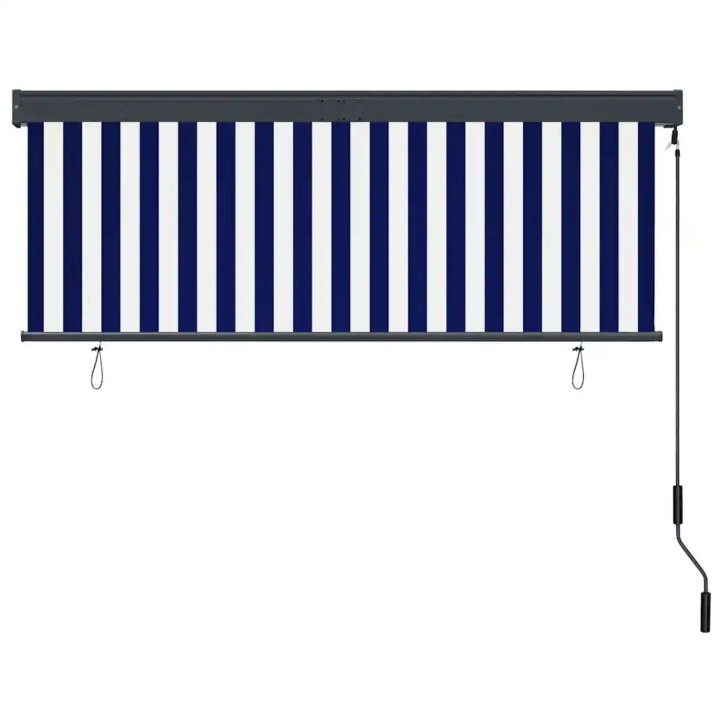 Tenda a Rullo per Esterni 160x250 cm Blu e Bianca