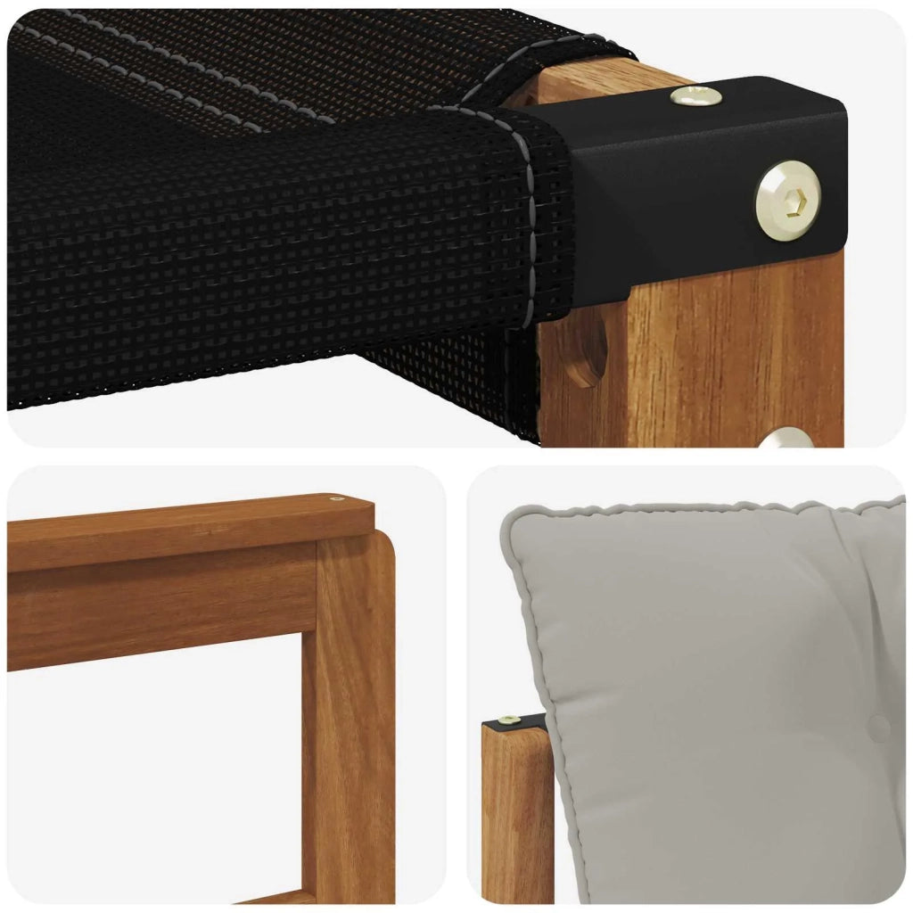 Set di divani da esterno-Sofa da giardino Legno di Acacia Massello e Textilene 341256