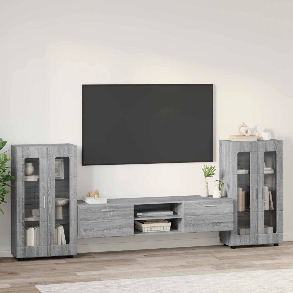 Set mobile TV FLORIN 3 pcs Grigio Sonoma Legno multistrato 3397940