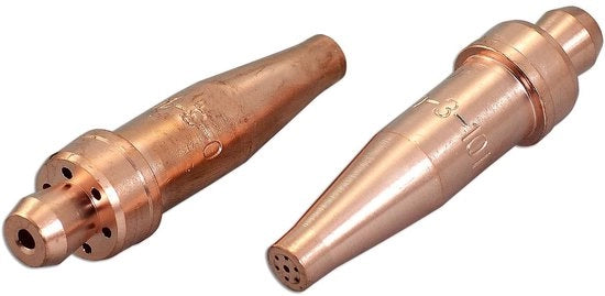 Acetilene snijtips con misura 0-2 pezzi - Diametro 6-10 - Flusso di ossigeno 25-30 - Consumo di combustibile 3-5 - Pre-riscaldamento 0,6 - Snodi di taglio