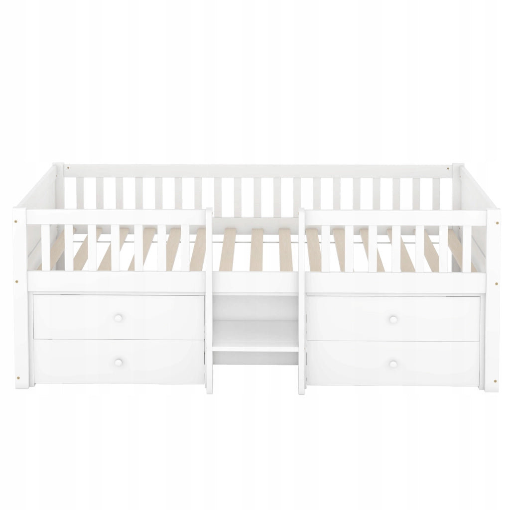 Letto singolo 90x200 - Xylo - 4 cassetti bianco