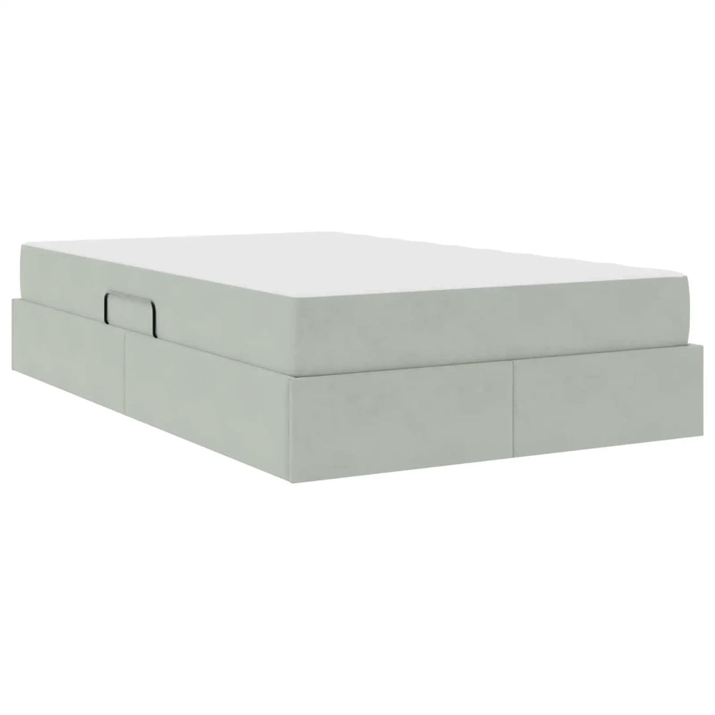 Letto con contenitore e materasso Grigio chiaro 120 x 190 cm 3399706