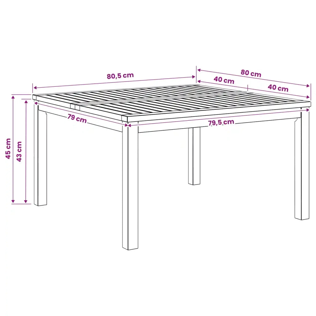 Tavolino da salotto Naturale 80 x 80,5 x 45 cm 901241