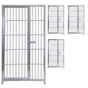 4 pannelli con porta in rete per box cani con zincatura a caldo ciascuno da 100xh180 cm