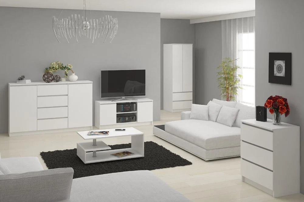 Mobile TV AKORD Bianco 140 cm 2 ante 140x40x55 cm