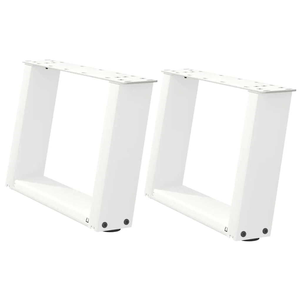 Set di 2 gambe per tavolino da caffè a forma di U dal design moderno 40 x 31 cm con piedini regolabili in acciaio bianco 02_0057026