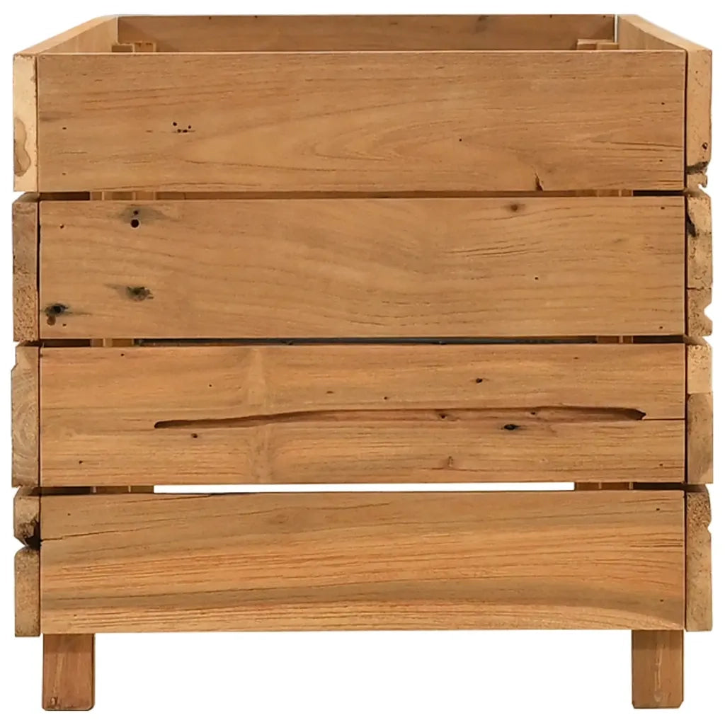 Letto Rialzato 100x40x38 cm Legno di Teak di Recupero e Acciaio