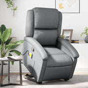 Poltrona Alzapersona Reclinabile Massaggio Grigio Similpelle 3204236